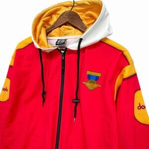 Drunk Munk Hero Hoodie Mens Sz M Red Yellow Doop Zip Up Cosplay Jacket Superhero